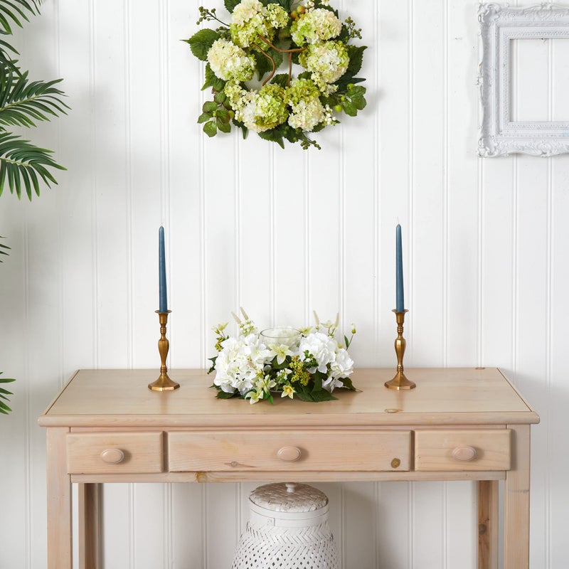 Nearly Natural Hydrangea Artificial Arrangement Candelabrum - Image 5